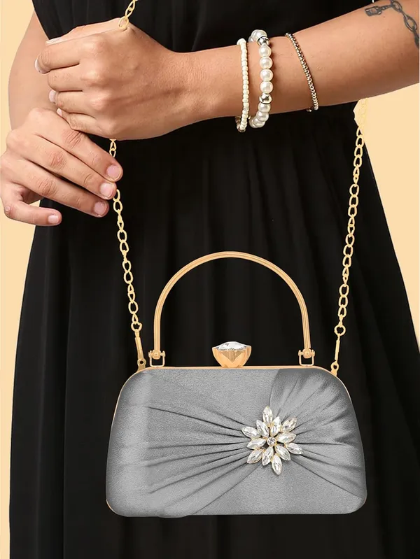 Grey_Premium_Satin_With_Shiny_Texture_Diamond_Clutch_For_Women_&_Girls_(22_X_10_X_15_Cm)