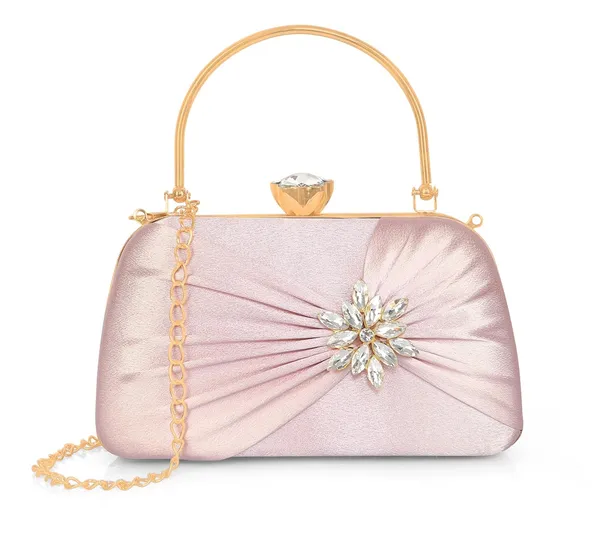 Pink_Premium_Satin_With_Shiny_Texture_Diamond_Clutch_For_Women_&_Girls_(22_X_10_X_15_Cm)