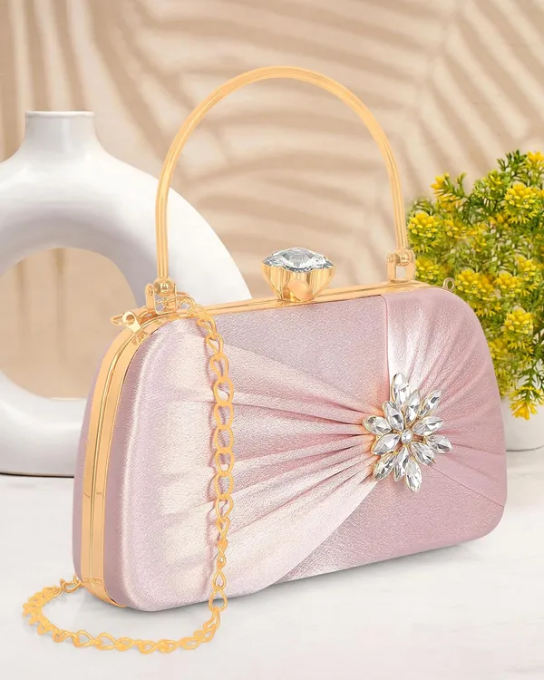 Pink_Premium_Satin_With_Shiny_Texture_Diamond_Clutch_For_Women_&_Girls_(22_X_10_X_15_Cm)