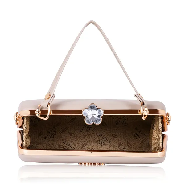 Cream_Faux_Leather_Dazzling_Mirage_Clutch_For_Women_&_Girls_(18.6_X_7_X_12.5_Cm)