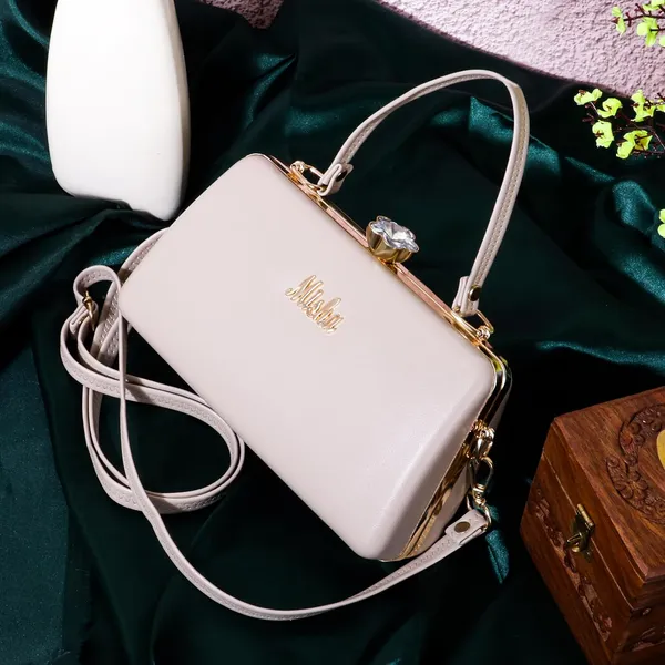 Cream_Faux_Leather_Dazzling_Mirage_Clutch_For_Women_&_Girls_(18.6_X_7_X_12.5_Cm)