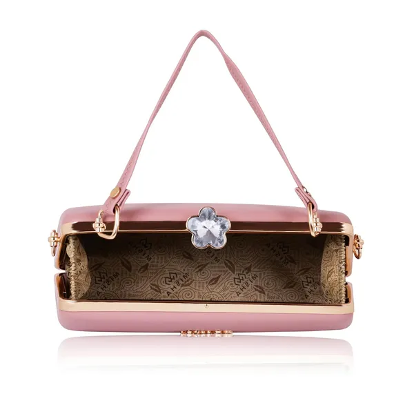 Pink_Faux_Leather_Dazzling_Mirage_Clutch_