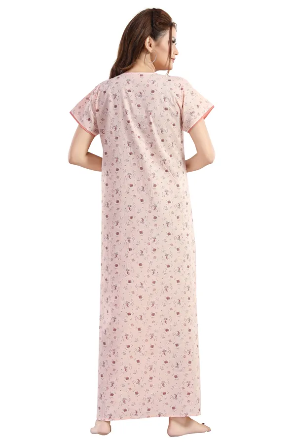 Peach_Floral_Cotton_Night_Dress_For_Ladies