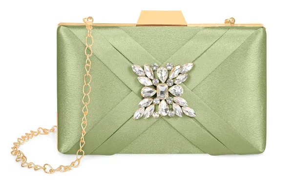 Green_Premium_Satin_With_Shiny_Texture_Diamond_Clutch_For_Women_&_Girls_(22_X_10_X_15_Cm)