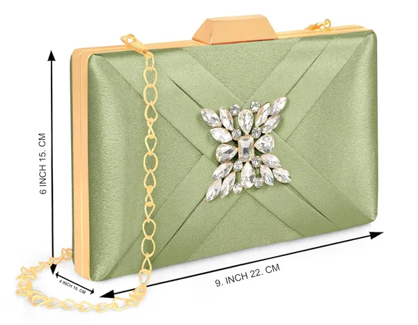 Green_Premium_Satin_With_Shiny_Texture_Diamond_Clutch_For_Women_&_Girls_(22_X_10_X_15_Cm)