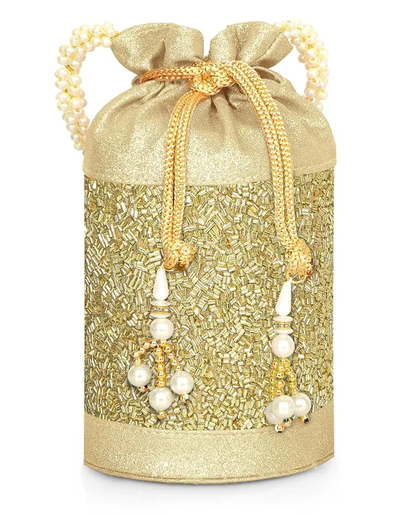 Gold_Gilded_Grace_Designer_Beaded_Potli_With_Pearl_Handle_For_Women_&_Girls_(12.5_X_12.5_X_20_Cm)