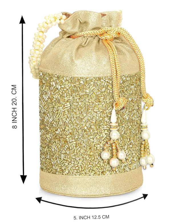 Gold_Gilded_Grace_Designer_Beaded_Potli_With_Pearl_Handle_For_Women_&_Girls_(12.5_X_12.5_X_20_Cm)