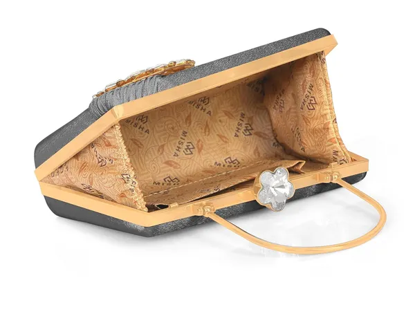 Grey_Radiant_Halo_Satin_Clutch_For_Women_&_Girls_(22_X_10_X_17.5_Cm)