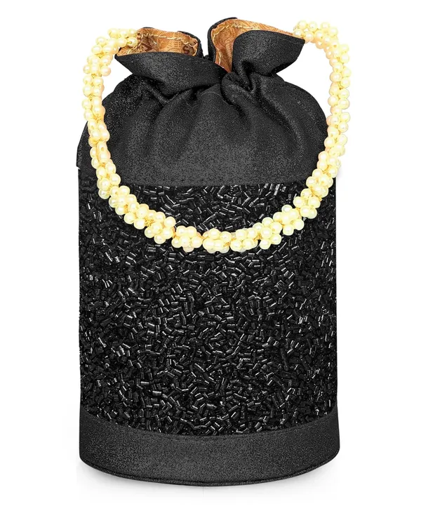 Beaded_Black_Potli_With_Pearl_Handle_For_Women