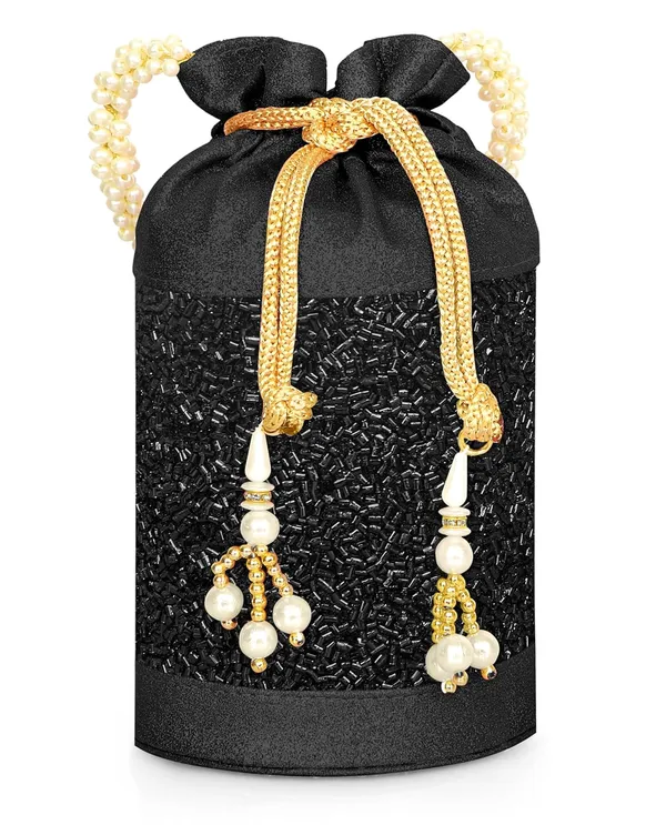 Beaded_Black_Potli_With_Pearl_Handle_For_Women