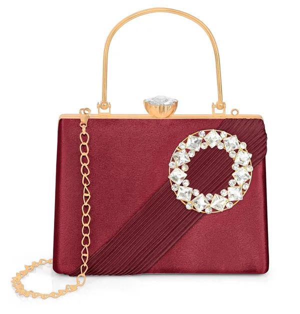 Maroon_Radiant_Halo_Satin_Clutch_For_Women_&_Girls_(22_X_10_X_17.5_Cm)