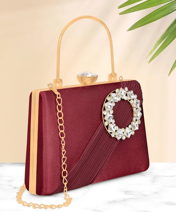 Maroon_Radiant_Halo_Satin_Clutch_For_Women_&_Girls_(22_X_10_X_17.5_Cm)