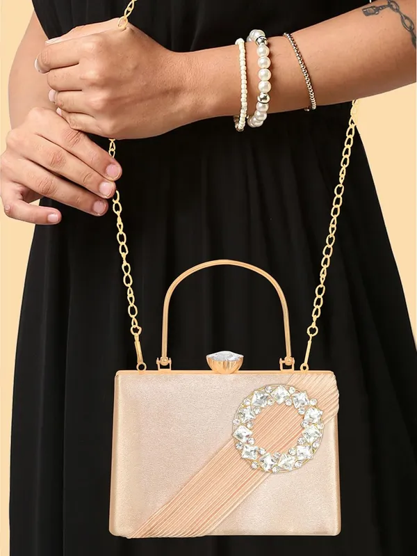 Peach_Radiant_Halo_Satin_Clutch_For_Women_&_Girls_(22_X_10_X_17.5_Cm)