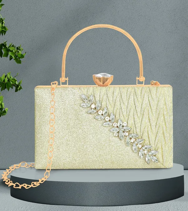Gold_Premium_Satin_Evening_Clutch_With_Crystal_Kiss_Lock_&_Versatile_Chain_Strap_For_Women_&_Girls_(22_X_10_X_15_Cm)