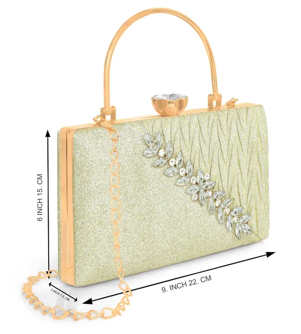 Gold_Premium_Satin_Evening_Clutch_With_Crystal_Kiss_Lock_&_Versatile_Chain_Strap_For_Women_&_Girls_(22_X_10_X_15_Cm)