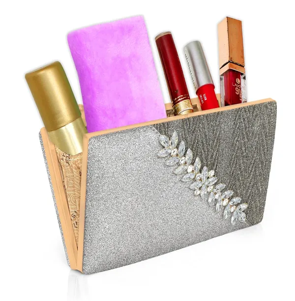 Grey_Premium_Satin_Evening_Clutch_With_Crystal_Kiss_Lock_&_Versatile_Chain_Strap_For_Women_&_Girls_(22_X_10_X_15_Cm)