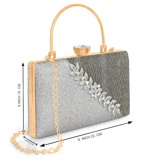 Grey_Premium_Satin_Evening_Clutch_With_Crystal_Kiss_Lock_&_Versatile_Chain_Strap_For_Women_&_Girls_(22_X_10_X_15_Cm)