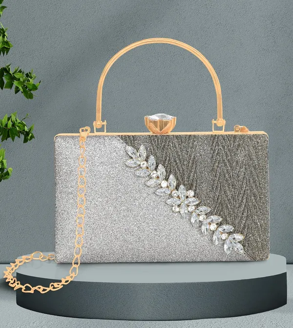 Grey_Premium_Satin_Evening_Clutch_With_Crystal_Kiss_Lock_&_Versatile_Chain_Strap_For_Women_&_Girls_(22_X_10_X_15_Cm)