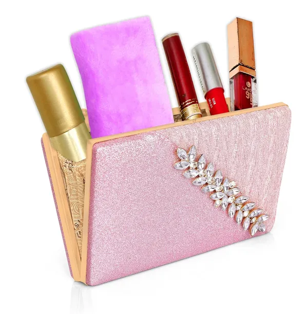 Pink_Premium_Satin_Evening_Clutch_With_Crystal_Kiss_Lock_&_Versatile_Chain_Strap_For_Women_&_Girls_(22_X_10_X_15_Cm)