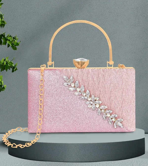 Pink_Premium_Satin_Evening_Clutch_With_Crystal_Kiss_Lock_&_Versatile_Chain_Strap_For_Women_&_Girls_(22_X_10_X_15_Cm)
