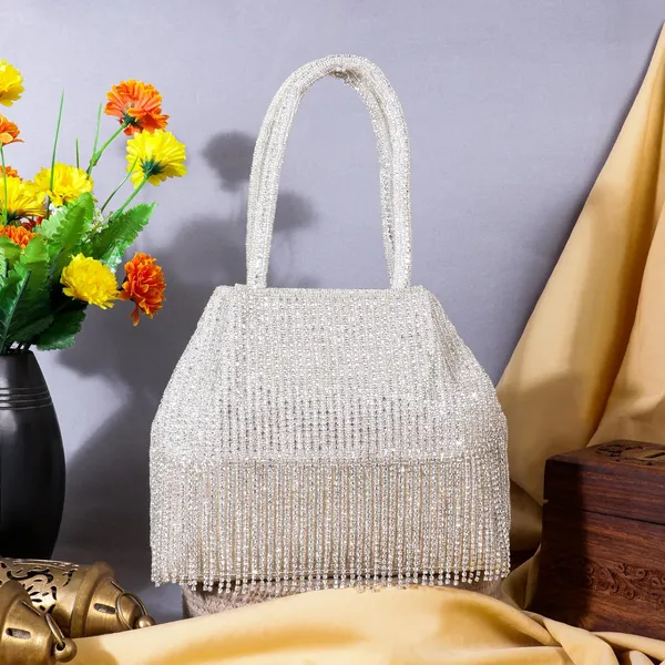 Cream_Gilded_Noir_Beaded_Fringe_Handbag_For_Women_&_Girls_(18_X_6_X_16_Cm)