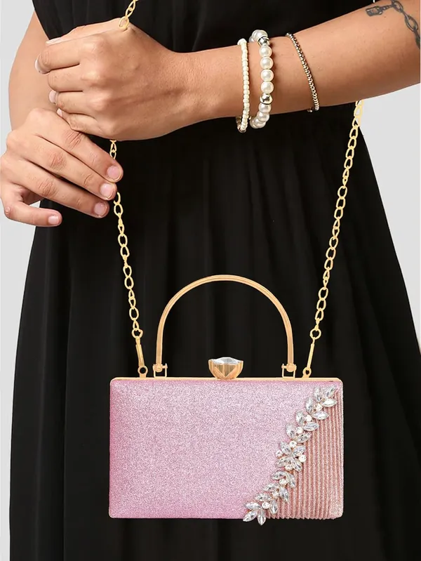Pink_Glamour_Shine_Elegant_Crystal_Embellished_Clutch_With_Detachable_Chain_Strap_For_Women_&_Girls_(22_X_10_X_15_Cm)