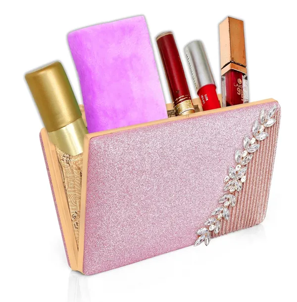 Pink_Glamour_Shine_Elegant_Crystal_Embellished_Clutch_With_Detachable_Chain_Strap_For_Women_&_Girls_(22_X_10_X_15_Cm)