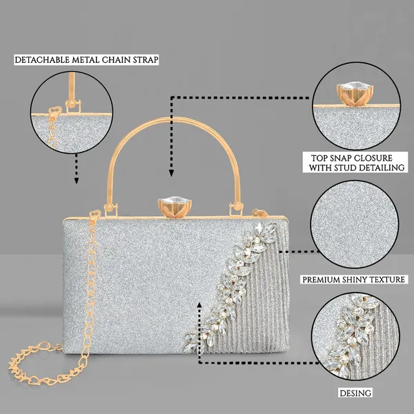Silver_Glamour_Shine_Elegant_Crystal_Embellished_Clutch_With_Detachable_Chain_Strap_