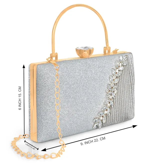 Silver_Glamour_Shine_Elegant_Crystal_Embellished_Clutch_With_Detachable_Chain_Strap_