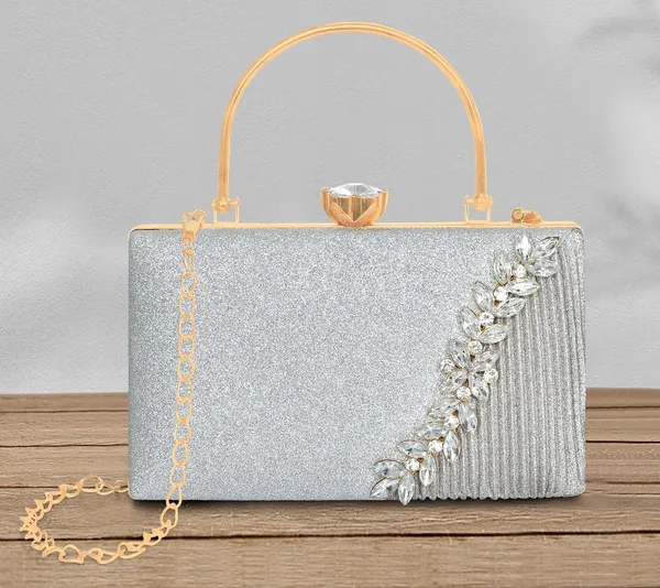 Silver_Glamour_Shine_Elegant_Crystal_Embellished_Clutch_With_Detachable_Chain_Strap_