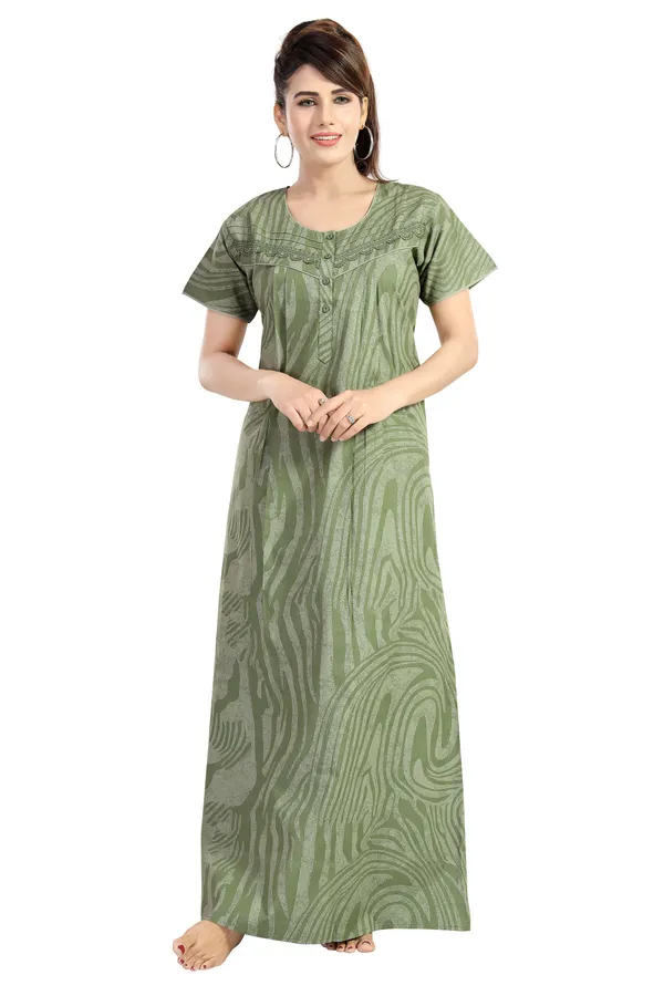 Green_Abstract_Cotton_Night_Dress_For_Ladies