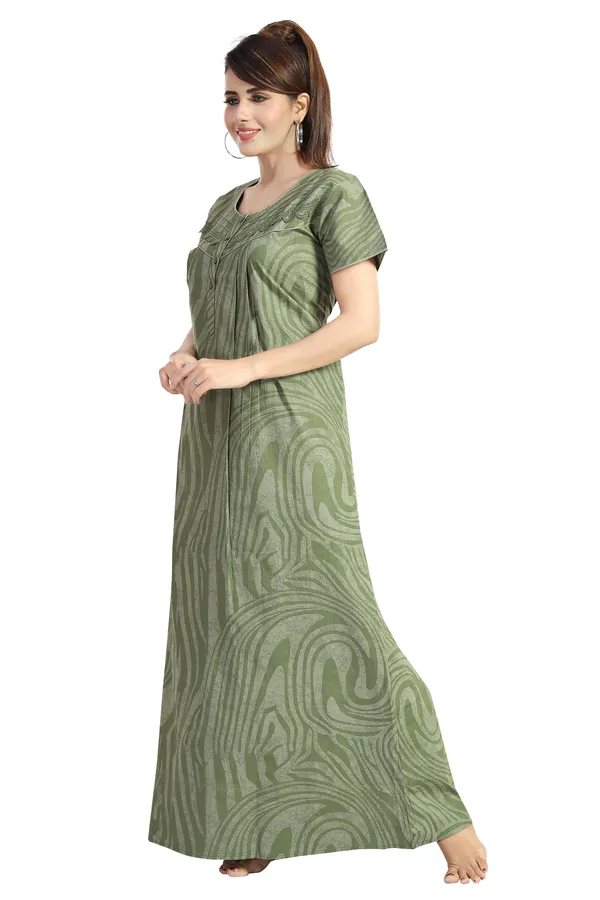 Green_Abstract_Cotton_Night_Dress_For_Ladies