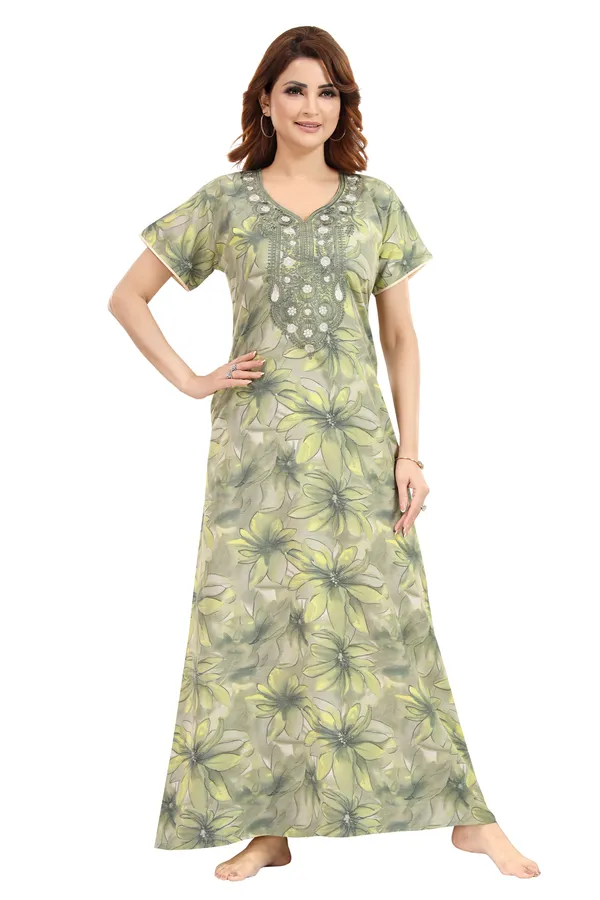 Green_Cotton_Blend__Nighty_for_Women