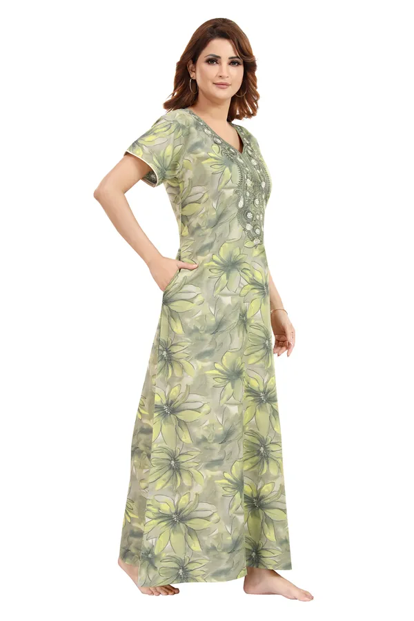 Green_Cotton_Blend__Nighty_for_Women