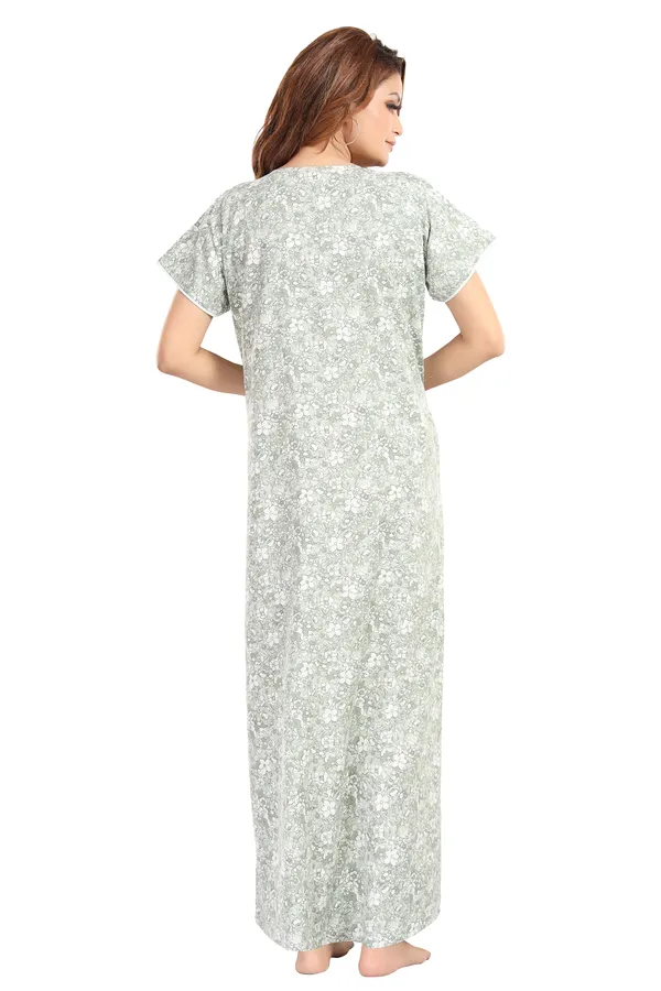 Green_Floral_Cotton_blend_Night_Dress_For_Ladies