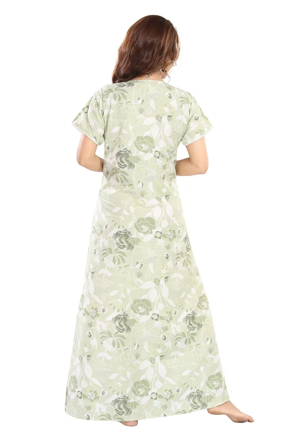 Green_Floral_Cotton_blend_Night_Dress_For_Ladies