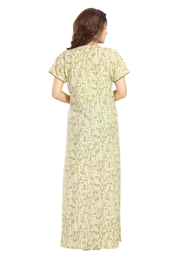 Green_Floral_Cotton_blend_Night_Dress_For_Ladies