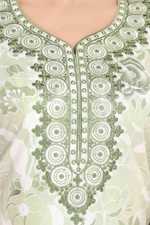 Green_Floral_Cotton_blend_Night_Dress_For_Ladies
