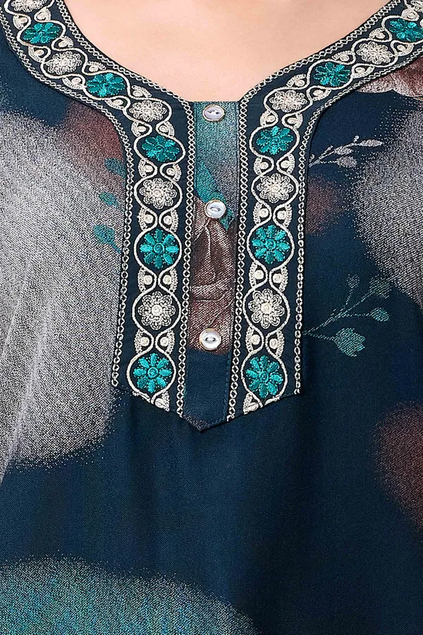 Green_floral_embroidered__A-line_Alpine__Nighty_for_Women