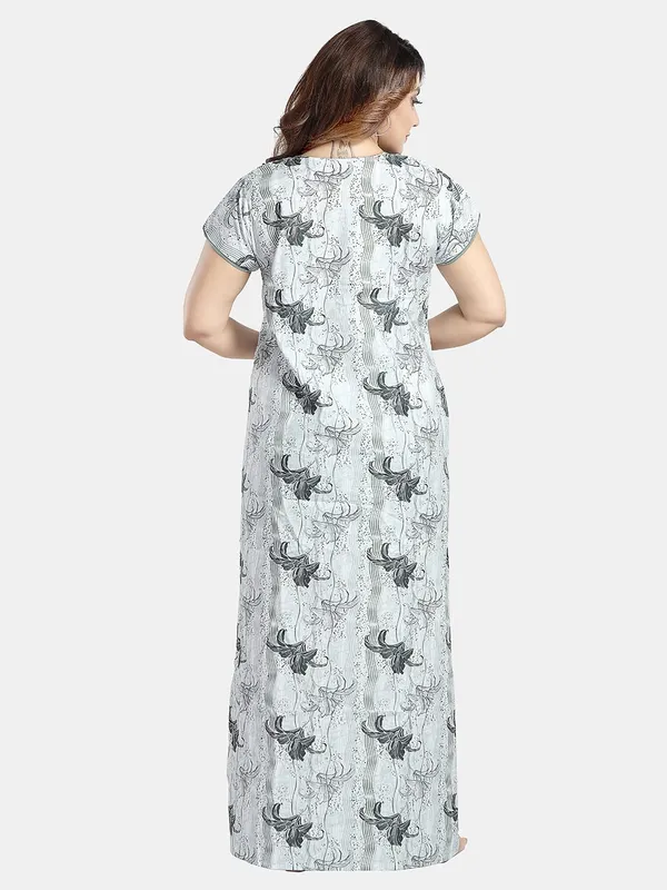 Green_floral_pure_Cotton__Nighty_for_Women