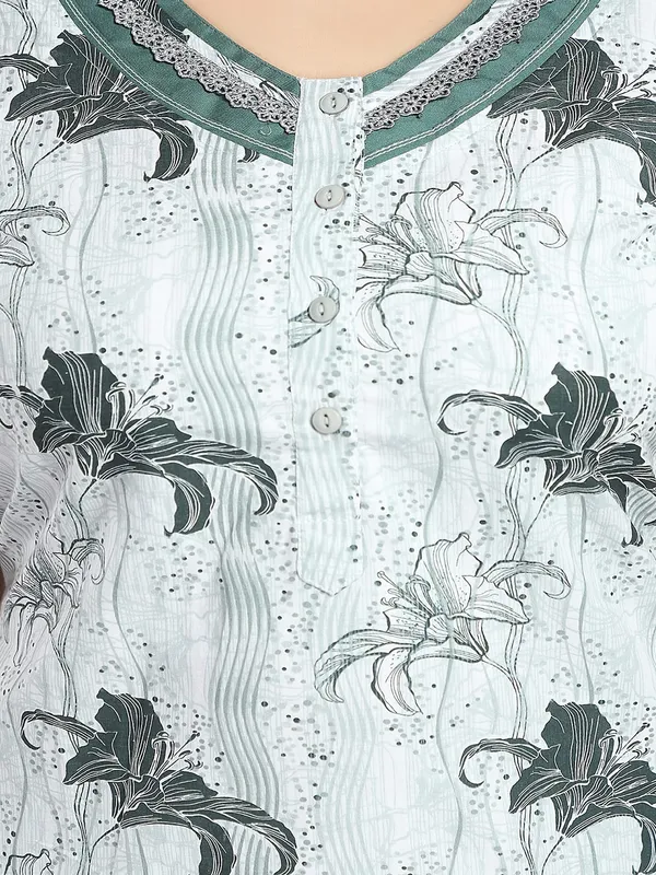 Green_floral_pure_Cotton__Nighty_for_Women
