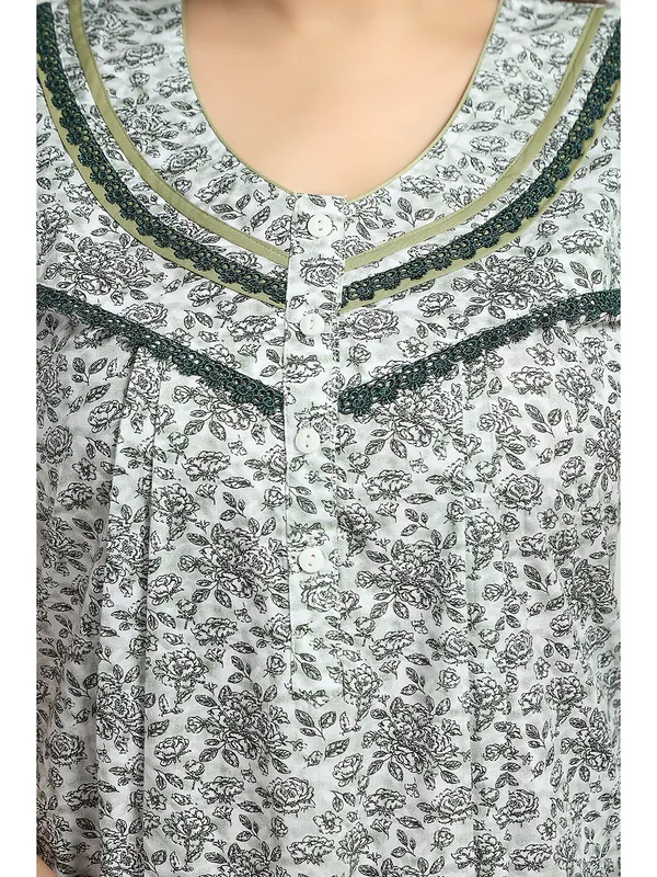 Green_floral_pure_Cotton__Nighty_for_Women