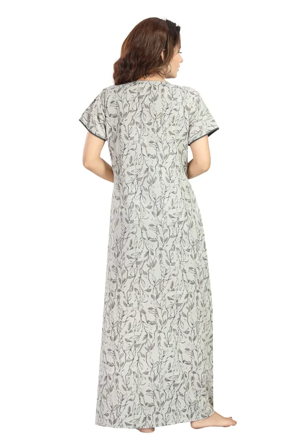 Grey_Floral_Cotton_blend_Night_Dress_For_Ladies
