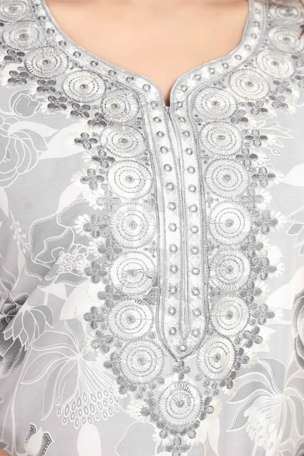 Grey_Floral_Cotton_blend_Night_Dress_For_Ladies