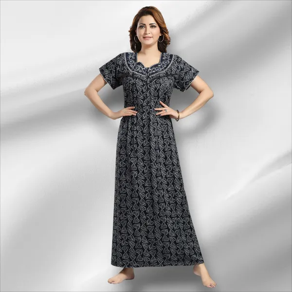 Blue_leaf_print_Alpine_Night_Dress_For_Ladies