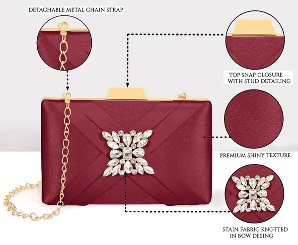 Maroon_Premium_Satin_With_Shiny_Texture_Diamond_Clutch_For_Women_&_Girls_(22_X_10_X_15_Cm)