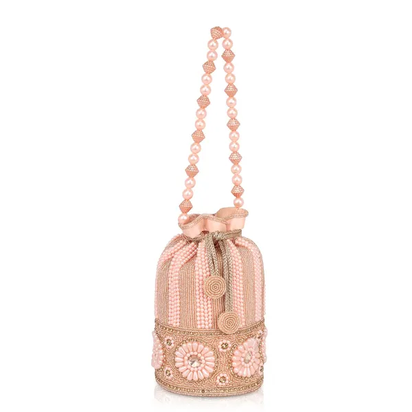 Peach_Drawstring_Closure_With_Crystal_Embellishments_Elegant_Pearl_Beaded_Potli_Bag_