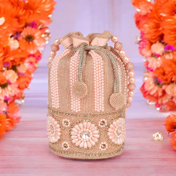 Peach_Drawstring_Closure_With_Crystal_Embellishments_Elegant_Pearl_Beaded_Potli_Bag_