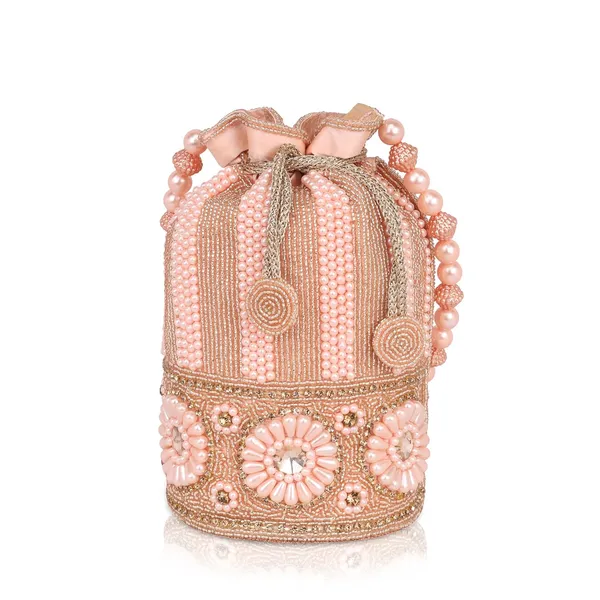 Peach_Drawstring_Closure_With_Crystal_Embellishments_Elegant_Pearl_Beaded_Potli_Bag_