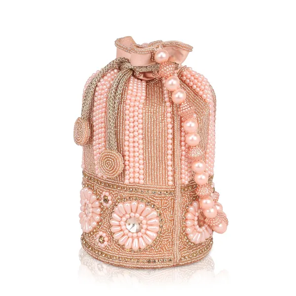 Peach_Drawstring_Closure_With_Crystal_Embellishments_Elegant_Pearl_Beaded_Potli_Bag_